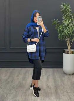 مانتو چهارخونه سرجیب دوبل کد 2902 در مجموعه ونوس مد