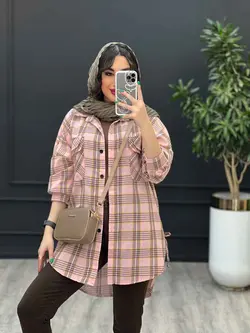 مانتو چهارخونه سرجیب دوبل کد 2902 در مجموعه ونوس مد