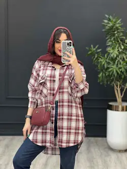 مانتو چهارخونه سرجیب دوبل کد 2902 در مجموعه ونوس مد