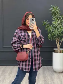 مانتو چهارخونه سرجیب دوبل کد 2902 در مجموعه ونوس مد