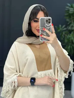 خرید آنلاین ست مانتو و شلوار لینن پانچ بغل ریش کد 3025 ونوس