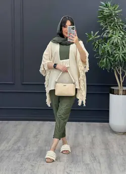 خرید آنلاین ست مانتو و شلوار لینن پانچ بغل ریش کد 3025 ونوس