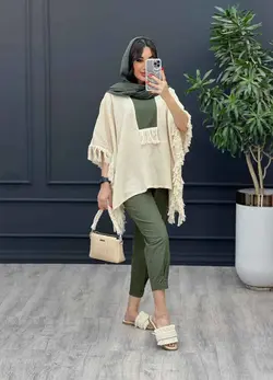 خرید آنلاین ست مانتو و شلوار لینن پانچ بغل ریش کد 3025 ونوس