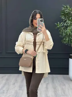 مانتو لینن نچرال ریش دوزی کد 3157 خرید انلاین در ونوس مد