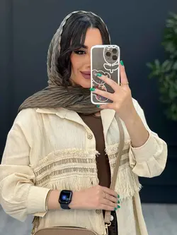 مانتو لینن نچرال ریش دوزی کد 3157 خرید انلاین در ونوس مد