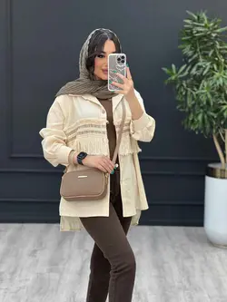 مانتو لینن نچرال ریش دوزی کد 3157 خرید انلاین در ونوس مد