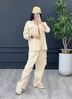 ست مانتو شلوار کارگو کد 3130 شیک و خاص در مجموعه ونوس مد