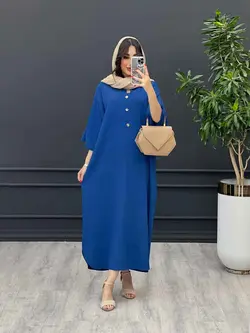 مانتو بلند جلو بسته آستین پاگن کد 3204 | فروشگاه اینترنتی ونوس مد