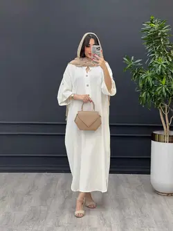 مانتو بلند جلو بسته آستین پاگن کد 3204 | فروشگاه اینترنتی ونوس مد