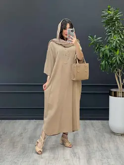 مانتو بلند جلو بسته آستین پاگن کد 3204 | فروشگاه اینترنتی ونوس مد