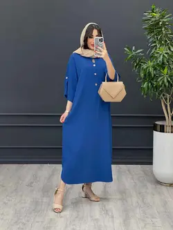 مانتو بلند جلو بسته آستین پاگن کد 3204 | فروشگاه اینترنتی ونوس مد