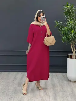 مانتو بلند جلو بسته آستین پاگن کد 3204 | فروشگاه اینترنتی ونوس مد