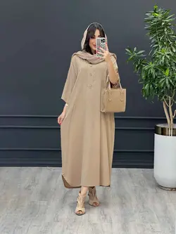 مانتو بلند جلو بسته آستین پاگن کد 3204 | فروشگاه اینترنتی ونوس مد