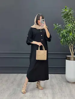 مانتو بلند جلو بسته آستین پاگن کد 3204 | فروشگاه اینترنتی ونوس مد