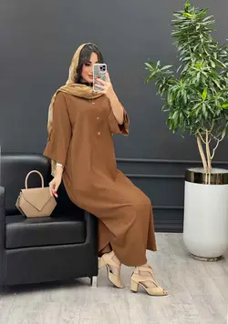 مانتو بلند جلو بسته آستین پاگن کد 3204 | فروشگاه اینترنتی ونوس مد