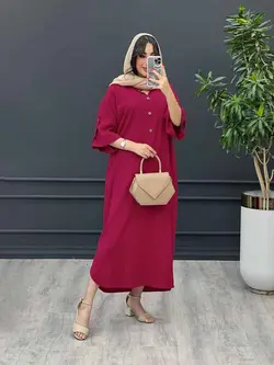 مانتو بلند جلو بسته آستین پاگن کد 3204 | فروشگاه اینترنتی ونوس مد