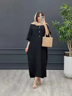 مانتو بلند جلو بسته آستین پاگن کد 3204 | فروشگاه اینترنتی ونوس مد