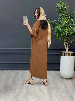 مانتو بلند جلو بسته آستین پاگن کد 3204 | فروشگاه اینترنتی ونوس مد