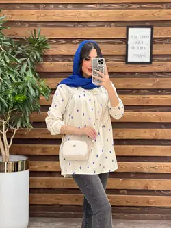 مانتو جلو بسته طرح کاکتوس کد 3304در مجموعه انلاین ونوس مد