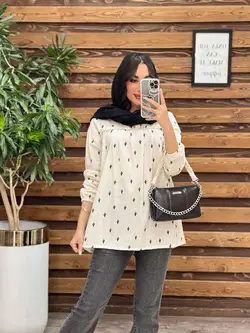 مانتو جلو بسته طرح کاکتوس کد 3304در مجموعه انلاین ونوس مد