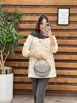 مانتو جلو بسته طرح کاکتوس کد 3304در مجموعه انلاین ونوس مد