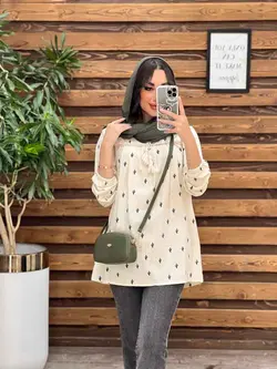 مانتو جلو بسته طرح کاکتوس کد 3304در مجموعه انلاین ونوس مد