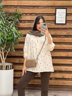 مانتو جلو بسته طرح کاکتوس کد 3304در مجموعه انلاین ونوس مد