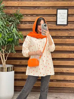 مانتو جلو بسته طرح کاکتوس کد 3304در مجموعه انلاین ونوس مد