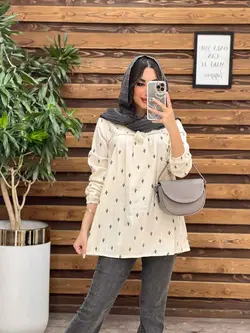 مانتو جلو بسته طرح کاکتوس کد 3304در مجموعه انلاین ونوس مد