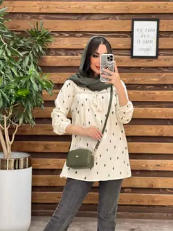 مانتو جلو بسته طرح کاکتوس کد 3304در مجموعه انلاین ونوس مد