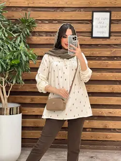 مانتو جلو بسته طرح کاکتوس کد 3304در مجموعه انلاین ونوس مد