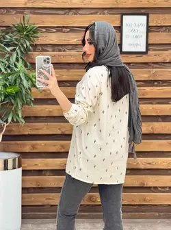 مانتو جلو بسته طرح کاکتوس کد 3304در مجموعه انلاین ونوس مد