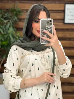 مانتو جلو بسته طرح کاکتوس کد 3304در مجموعه انلاین ونوس مد