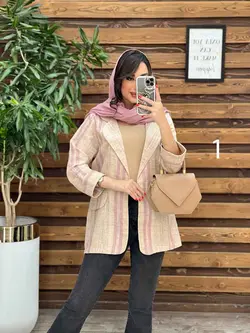 مانتو کتی راه راه جلو باز کد 3287 خرید انلاین وحضوری ونوس مد