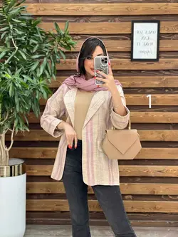 مانتو کتی راه راه جلو باز کد 3287 خرید انلاین وحضوری ونوس مد