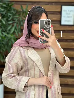 مانتو کتی راه راه جلو باز کد 3287 خرید انلاین وحضوری ونوس مد