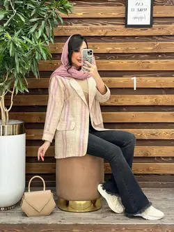 مانتو کتی راه راه جلو باز کد 3287 خرید انلاین وحضوری ونوس مد