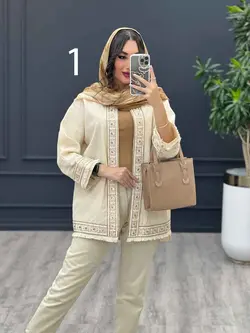 مانتو لینن نچرال پولک دوزی پایین ریش کد 3332 در ونوس مد