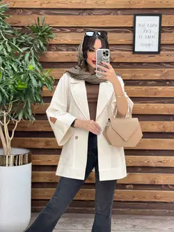 مانتو لینن دو دکمه آستین مثلثی کد 3337 در مجموعه انلاین ونوس