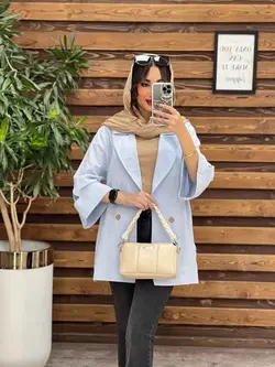 مانتو لینن دو دکمه آستین مثلثی کد 3337 در مجموعه انلاین ونوس