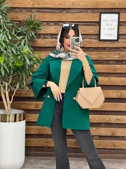 مانتو لینن دو دکمه آستین مثلثی کد 3337 در مجموعه انلاین ونوس