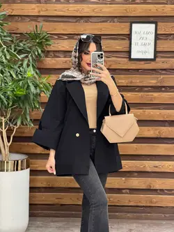 مانتو لینن دو دکمه آستین مثلثی کد 3337 در مجموعه انلاین ونوس