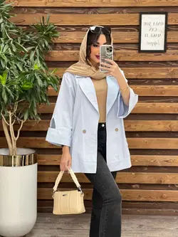 مانتو لینن دو دکمه آستین مثلثی کد 3337 در مجموعه انلاین ونوس