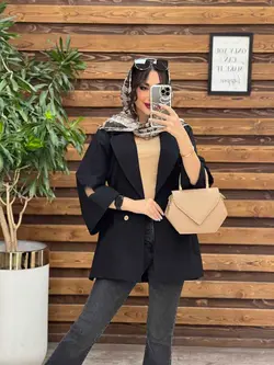 مانتو لینن دو دکمه آستین مثلثی کد 3337 در مجموعه انلاین ونوس