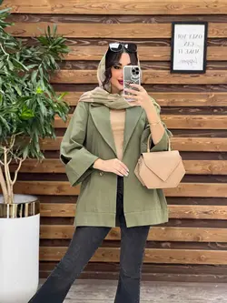 مانتو لینن دو دکمه آستین مثلثی کد 3337 در مجموعه انلاین ونوس