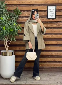 مانتو لینن دو دکمه آستین مثلثی کد 3337 در مجموعه انلاین ونوس