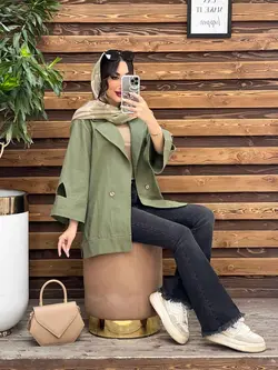 مانتو لینن دو دکمه آستین مثلثی کد 3337 در مجموعه انلاین ونوس