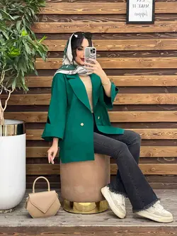 مانتو لینن دو دکمه آستین مثلثی کد 3337 در مجموعه انلاین ونوس