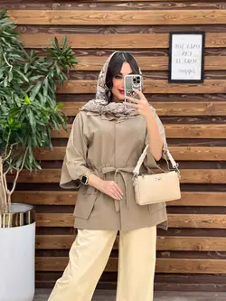 مانتو دکمه مخفی بغل جیب کد 3347 در مجموعه انلاین ونوس مد