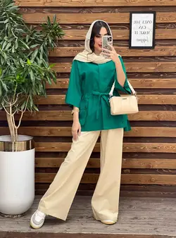 مانتو دکمه مخفی بغل جیب کد 3347 در مجموعه انلاین ونوس مد